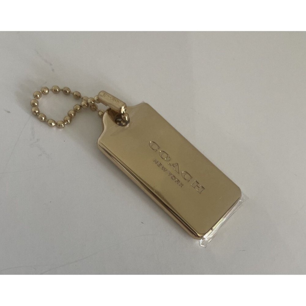 Coach gold Tone Chain metal 1.5” Small  keychain key ring hangtag